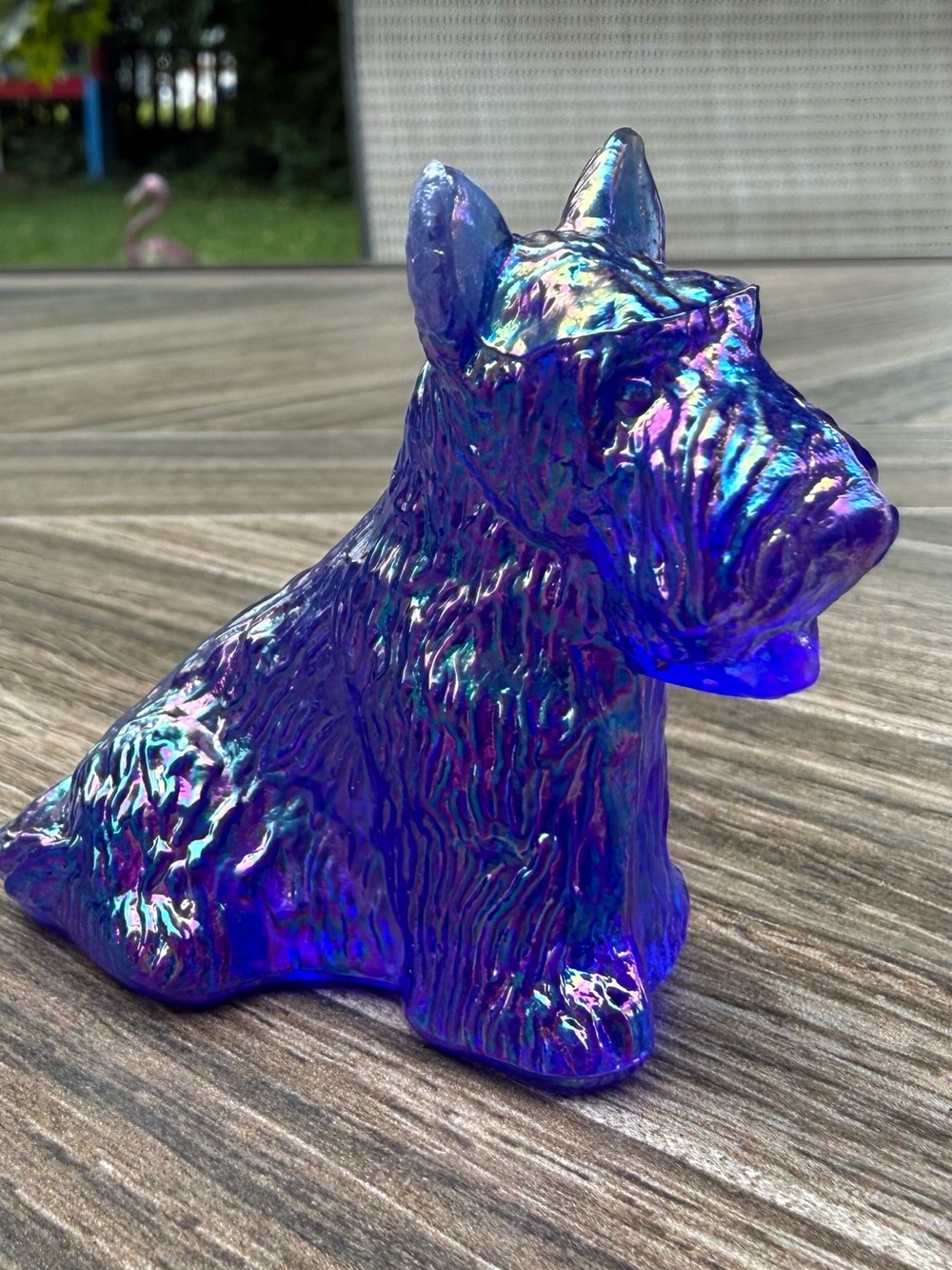 Vintage Boyd Art Glass “Duke” the Scottie Dog Figurine Cobalt Carnival